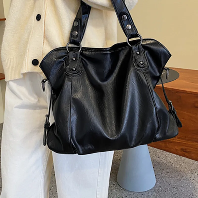 Bolso de tela informal para mujer, bolsos de hombro grandes para mujer,  bolso grande con cremallera, bolso de mano para negro Sunnimix Bolso de  mujer