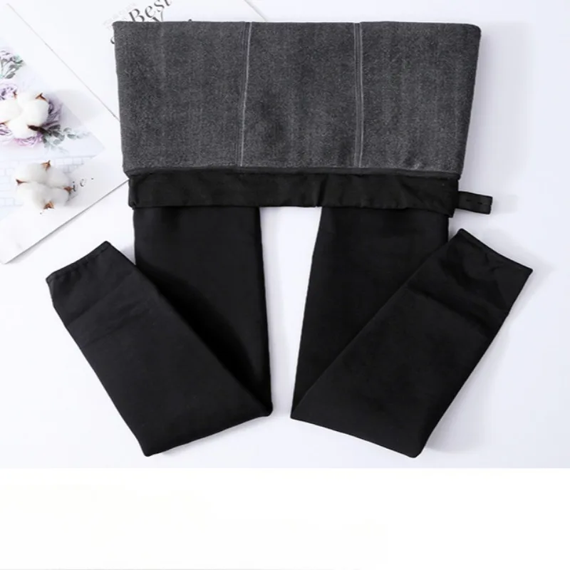 Soft Fleece Tights for Pregnant Women Adjustable High Waist Maternity Pantyhose Belly Support Leggings Autumn Winter