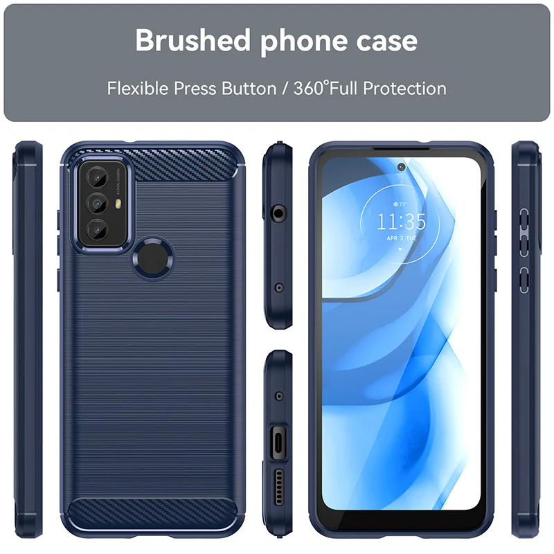 Luxury Silicone Shockproof Carbon Fiber Soft Case Cover