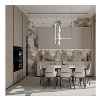 หรูหราอัตโนมัติOakห้องรับประทานอาหารตู้โมเดิร์นไม้ตู้เก็บอ่างล้างจานตู้ห้องครัว 3