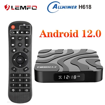 LEMFO 스마트 안드로이드 TV 박스, 듀얼 와이파이 미디어 플레이어, 셋톱 박스, 안드로이드 12, 4GB RAM, 64GB ROM, Allwinner H618, 4K HDR10, T95 Max