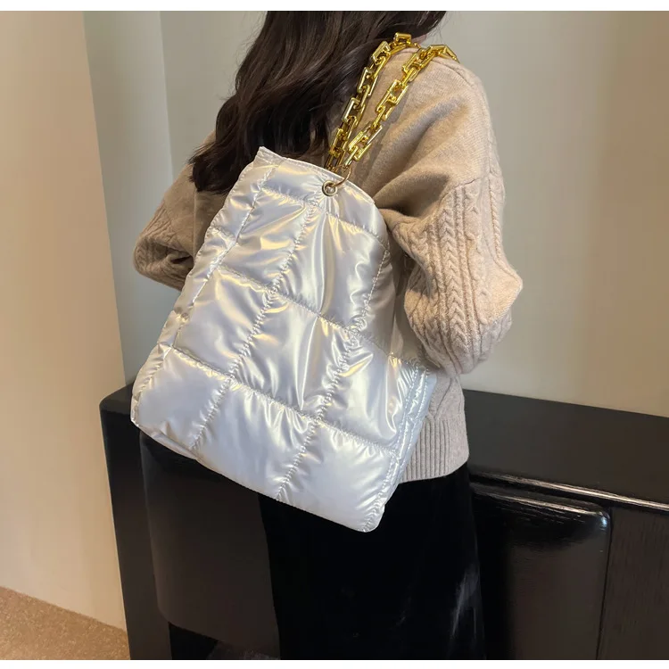 Borsa a spalla trapuntata donna elegante borsa tote puffer_voghion.com
