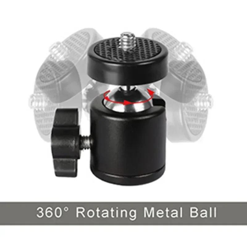 Camera Mini Ball Head 360 Swivel Tripod Head Phone Stand Monopod Mount Adapter For DSLR Camera Flash Tripod Mount Bracket