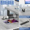 U Shaped Computer Desk with Power Outlet and LED Strip, Reversible L Shaped Office Desk with Monitor Stand and Bookshelf 5