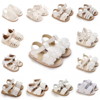 0-18 months summer baby girl sandals fashionable white princess baby shoes non slip comfortable casual walking shoes 1