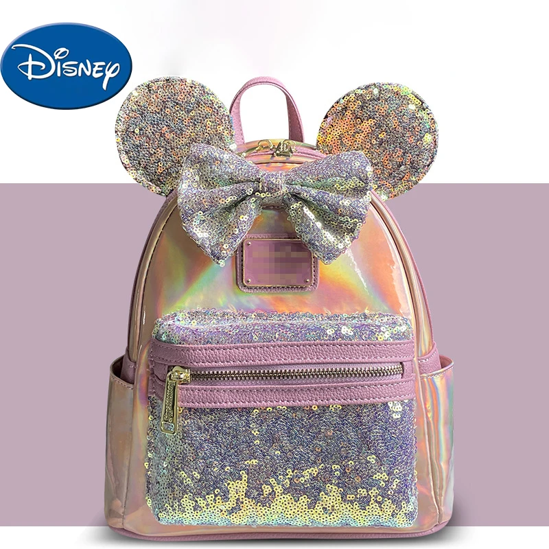 

Disney Loungefly Bag Mickey Minnie Cute Cartoon Backpack Small Fresh Leisure Students Sequined Mini Lady Handbag Travel Bag Gift