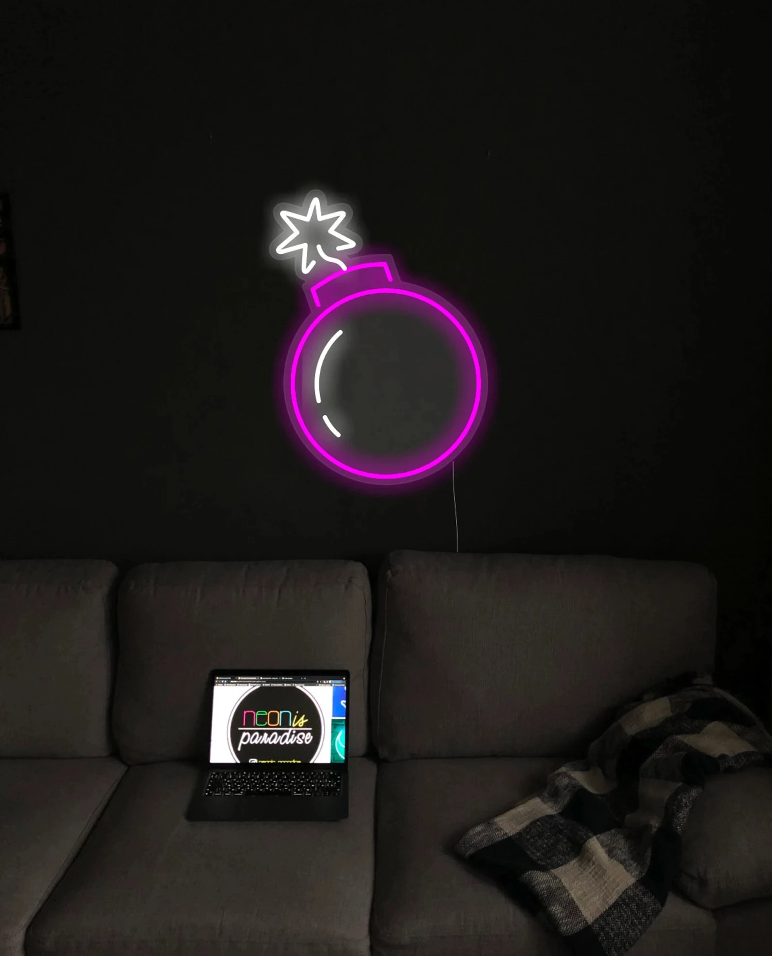 

Bomb USB Powered for Room Decor, LED Neon Light Dimmable Night Light for Game Room Man Cave Wall Art Home Decor