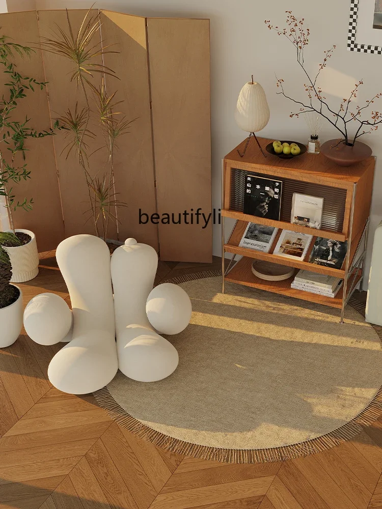 

French Vintage Style Lazy Sofa Bedroom Leisure Chair Homestay Hotel Rest Single Sofa