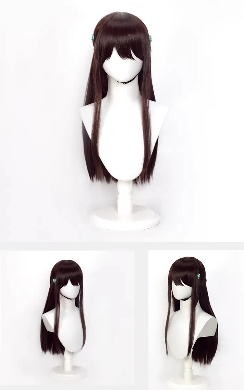 Blue Archive-Inspired Long Straight Half-Down Ponytail Synthetic Wig for Anime Events