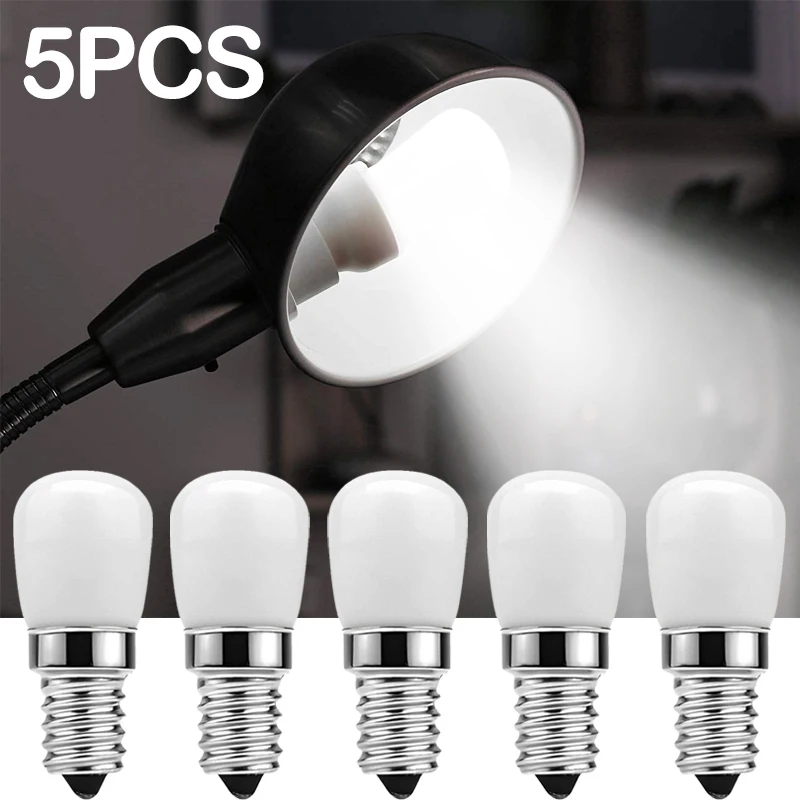 5Pcs LED Fridge Light Bulbs E12/E14 220V Mini Lamp Home Kitchen