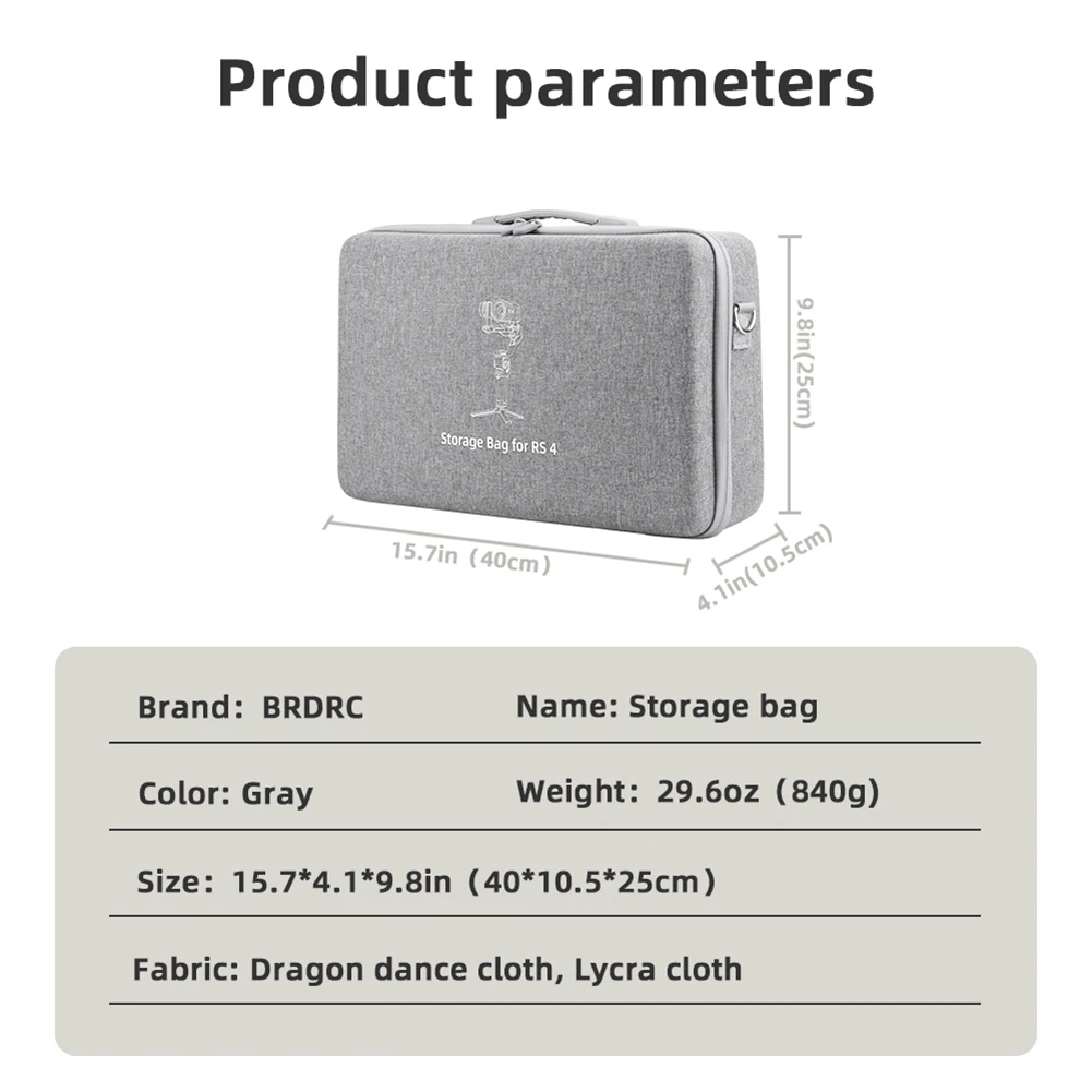 Carrying Case DJI RS 4 Gimbal Stabilizer Accessories Anti-fall Anti-Scratch Shoulder Bag Handbag Shockproof Carrying Box