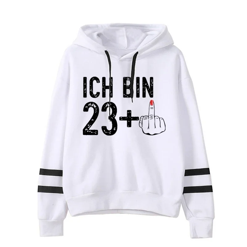 

ICH BIN 23 Plus Print Clothes Middle Finger Hand Funny Pullover Hoodie Sweatshirts Men Hoodies Long Sleeve Women Streetwear Y2K