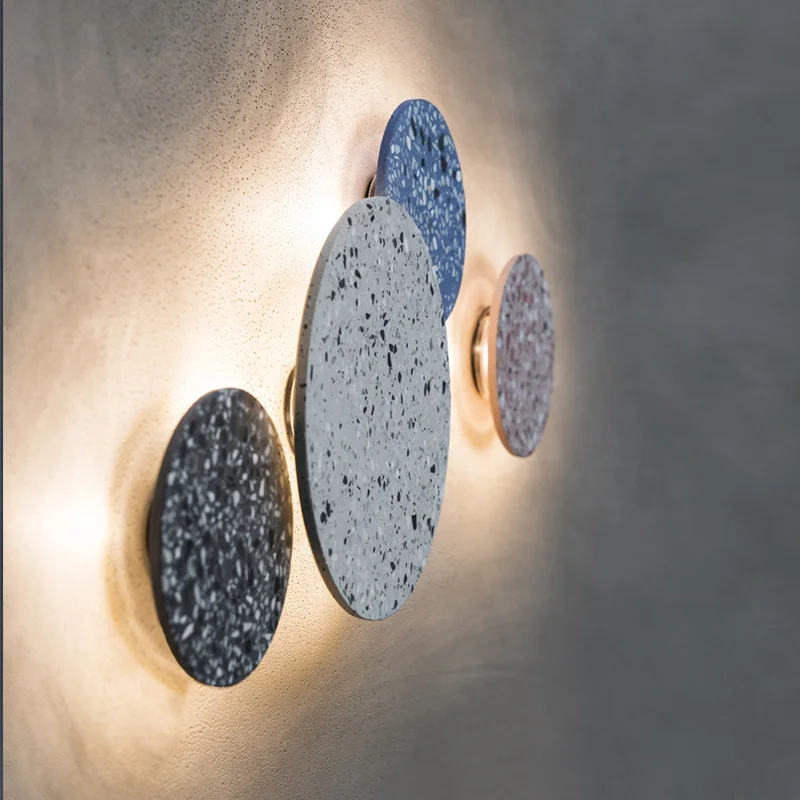Nordic Terrazzo Wall Lamp Living Room Porch Bedroom Bedside Dining Hall Aisle Stairs Sconce Led Light Shop Restaurant Lighting