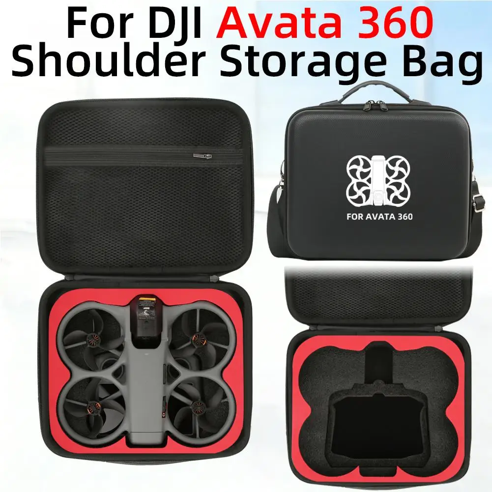 DJI Avata 360용 방수 휴대용 하드 케이스, 메쉬 포켓이 있는 AVATA 360 드론 액세서리용 휴대용 여행용 보관 가방 상자