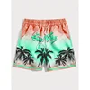 Summer Men's Shorts Quick Drying Hawaii Holiday Sports Swimming Trunks Fashion 3D Coconut Tree Printed Loose Sports Shorts 6XL 2