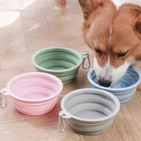 Foldable Silicone Dog Bowl Pet Outdoor Travel Portable Folding Cat Food Water Large Capacity Container Feeding Bowl Pet Supplies 1