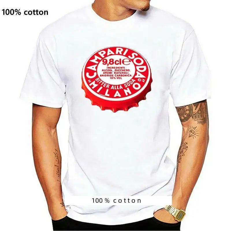 Maglietta Unisex Colorata Campari Soda Cap Drink Bartender