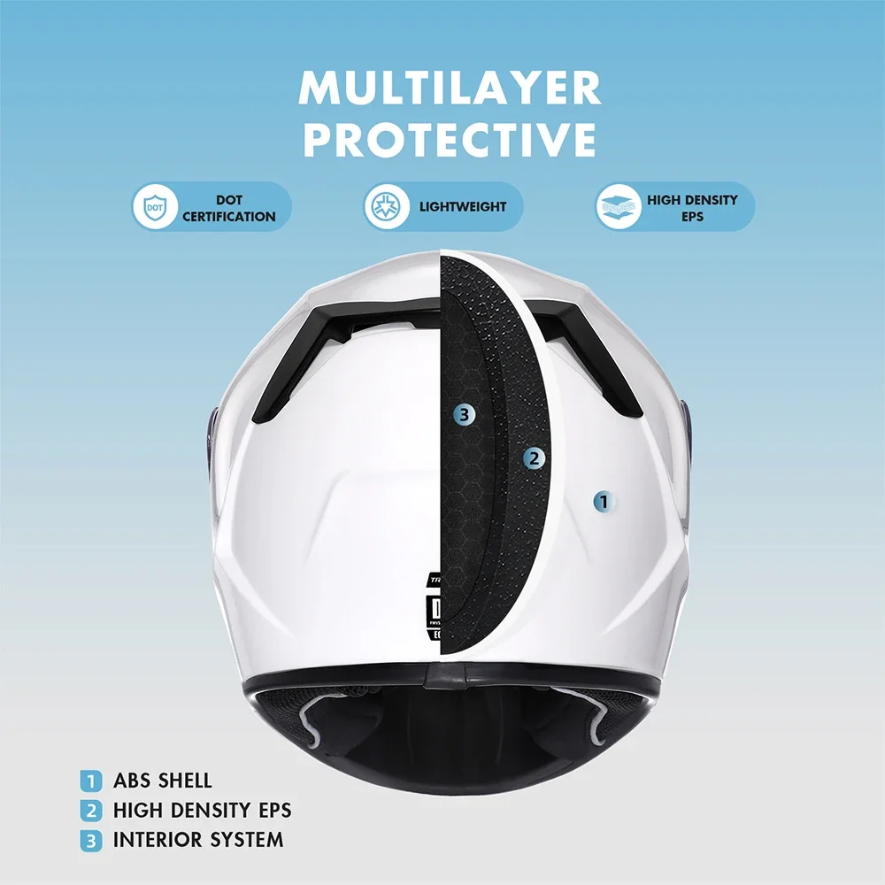 Children Motorcycle Helmets Full Face Youth Helmet Lightweight with 2 Clear Visors For DOT Approved TRIANGLE Y002