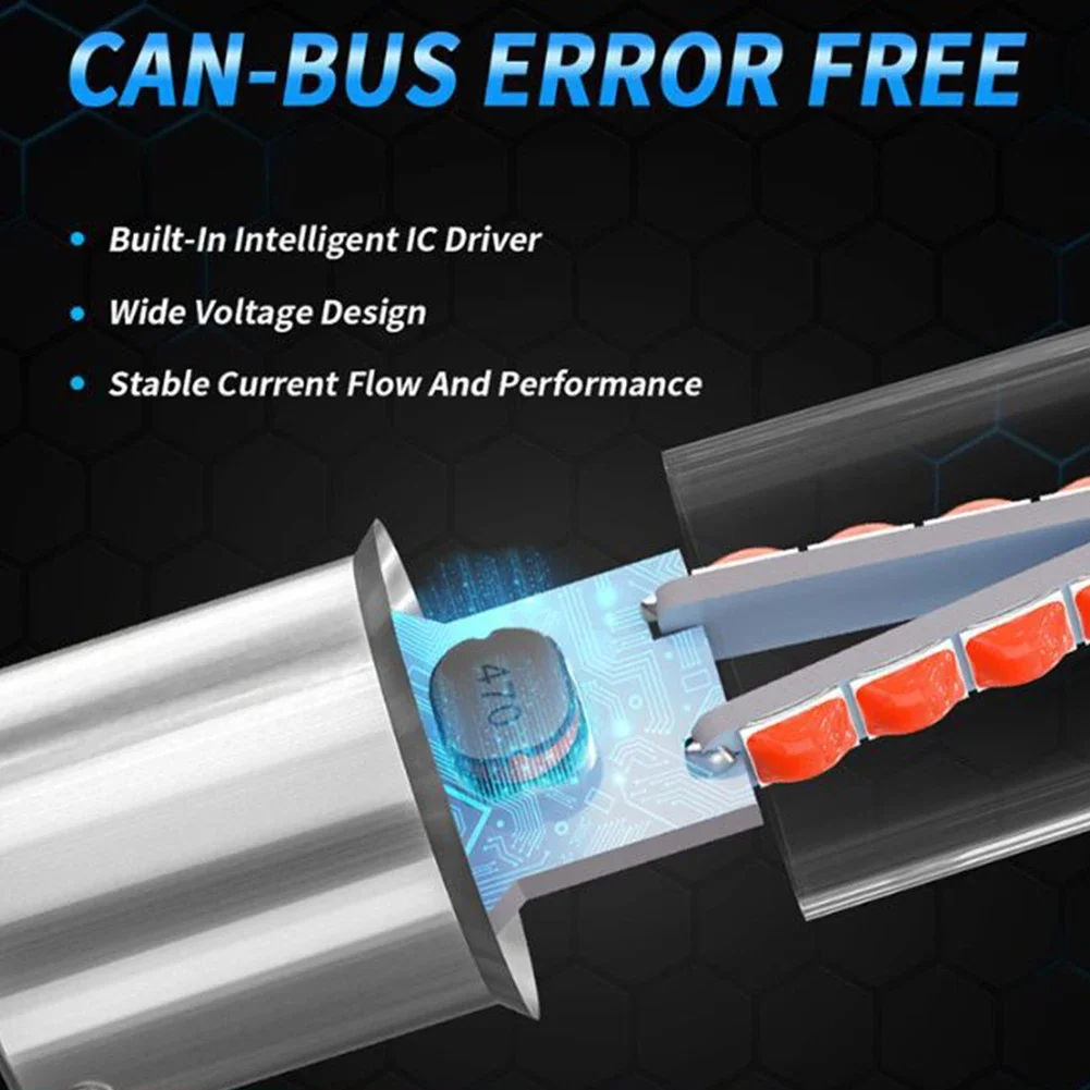 Universal 12V White LED Car Turn Signal and Brake Light - 6000K CANBUS with 3030 SMD Technology