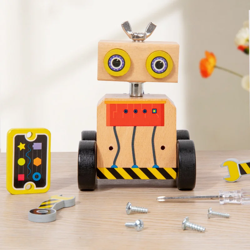 Montessori Baby Busy Robot Vehicle Nut Screws Disassembly Tool Car Cube Polyhedral Toy Educational Learning Toys Game