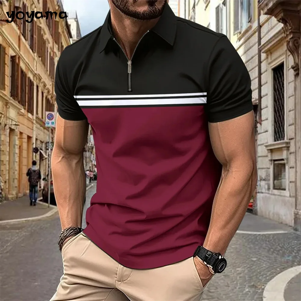 Simple Stripe Print Men's Clothing Fashion 3D Print T-shirts for Men Summer Breathable Men's Short Sleeve Polo Casual Loose Tops 9 Sdf86a1483d2448b09426a6686347519cK