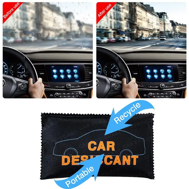Car Dehumidifier Desiccant Dehumidifier Bag Reusable Silica Gel Moisture Absorbing Bag Multifunction for Wardrobe Shoe Cabinet