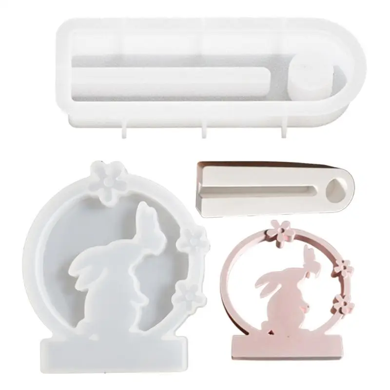 Silicone Easter Mold Bunny Silicone Molds Creative Easter Bunny Soap Mold Candle Holder For Soap Candle Making