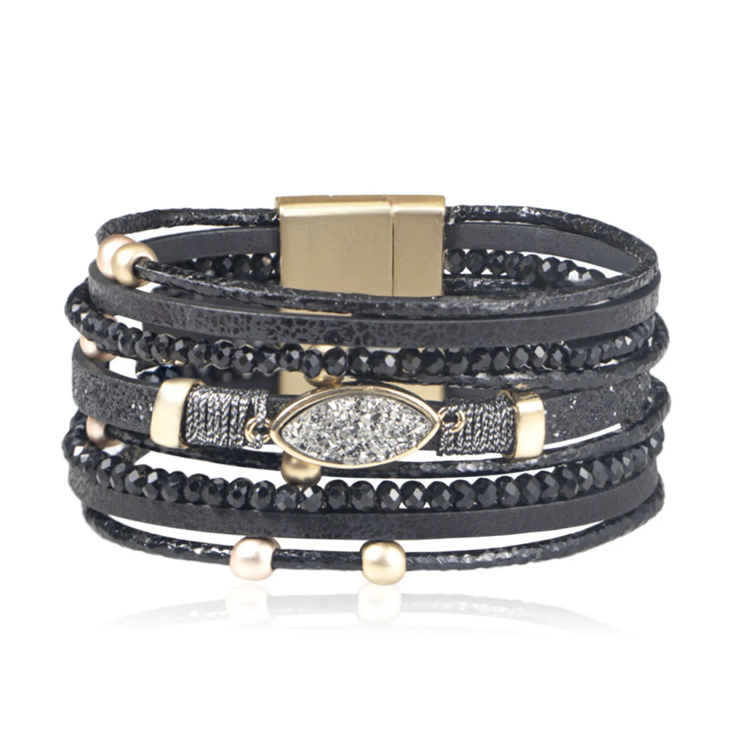 PU Leather Magnetic Bracelet for Ladies