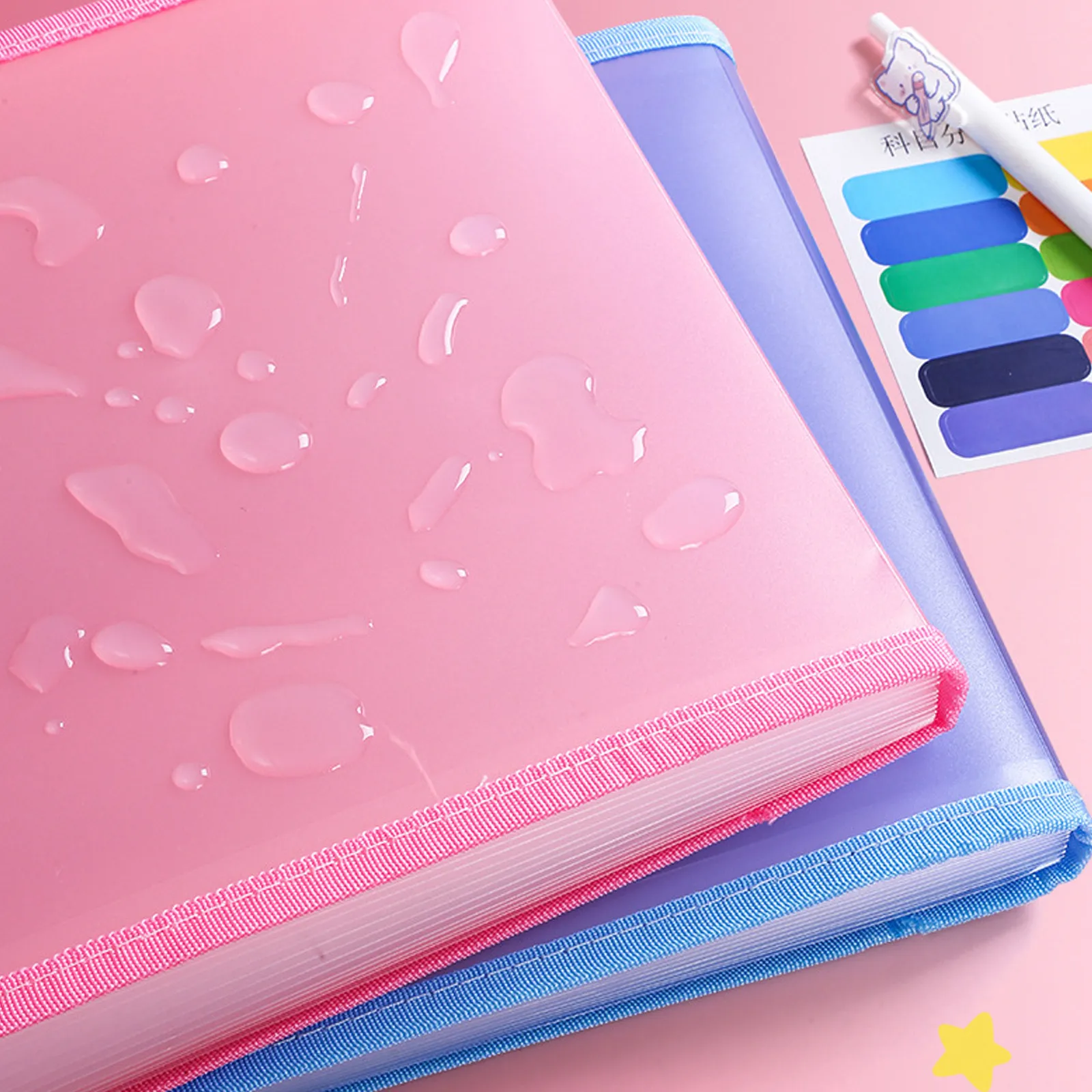 13단 확장 파일 폴더 대용량 휴대용 문서 정리함 (A4 용지용) 다중 포켓 파일 보관함