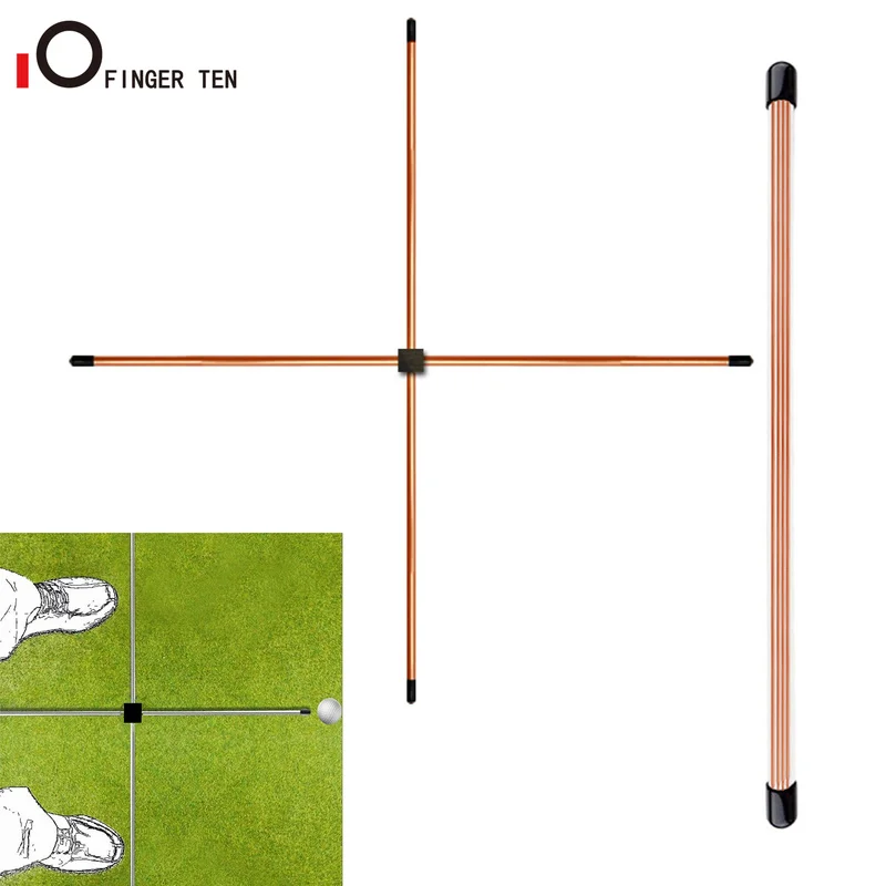 

New Deluxe Aluminum Golf Alignment Sticks Swing Training Aids Cross Connection for Aiming Putting Full Swing Trainer