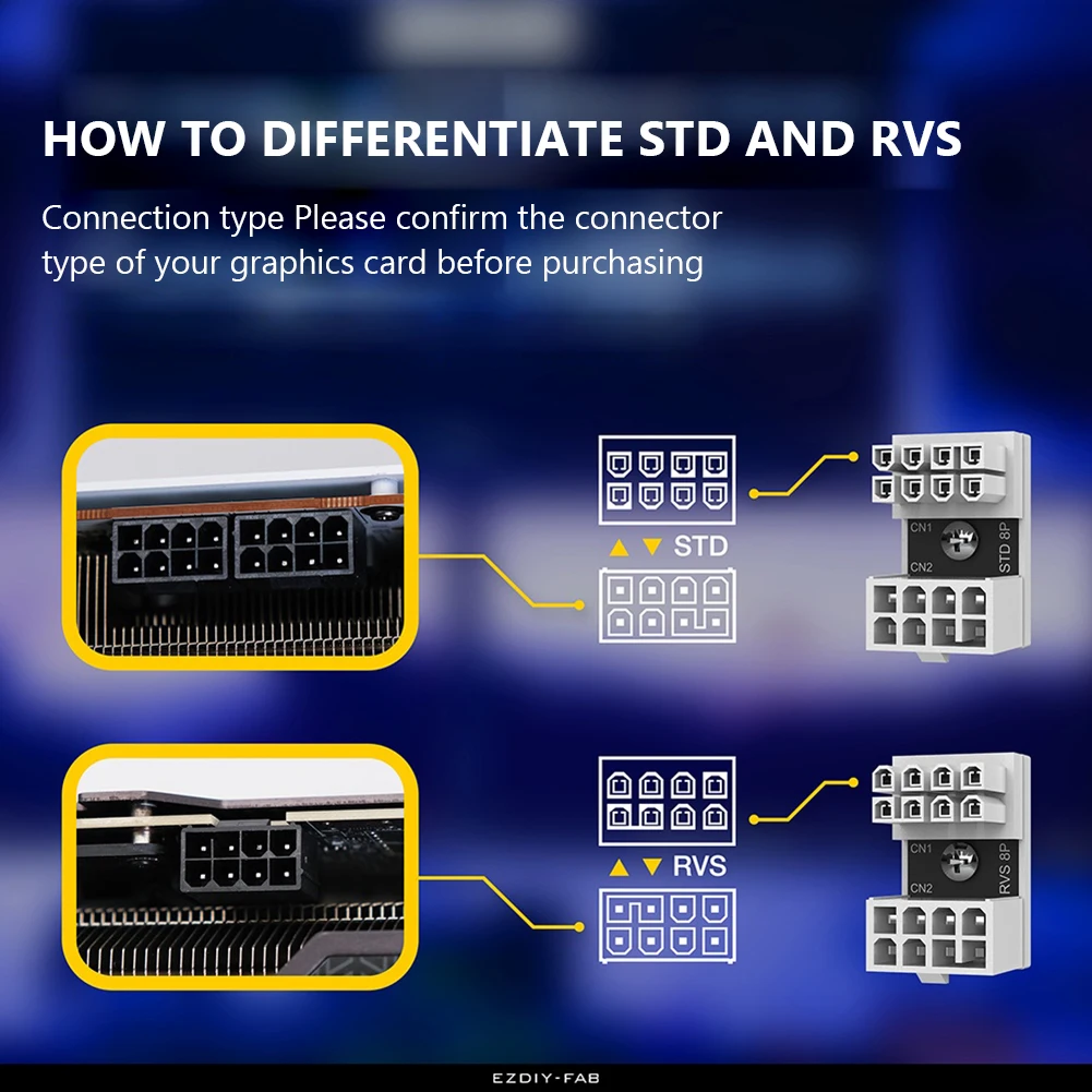 Atx 8pin Fêmea 180 Graus Angular para Pinos Adaptador de Alimentação Masculino para Desktops Placa Vídeo Gpu Conector de Direção Elétrica Gráfica - Imagem 5