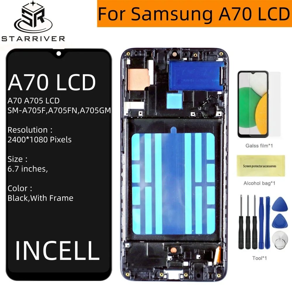 Incell для Samsung Galaxy A70 SM-A705F A705FN/DS дисплей с рамкой сенсорный экран дигитайзер в сборе замена