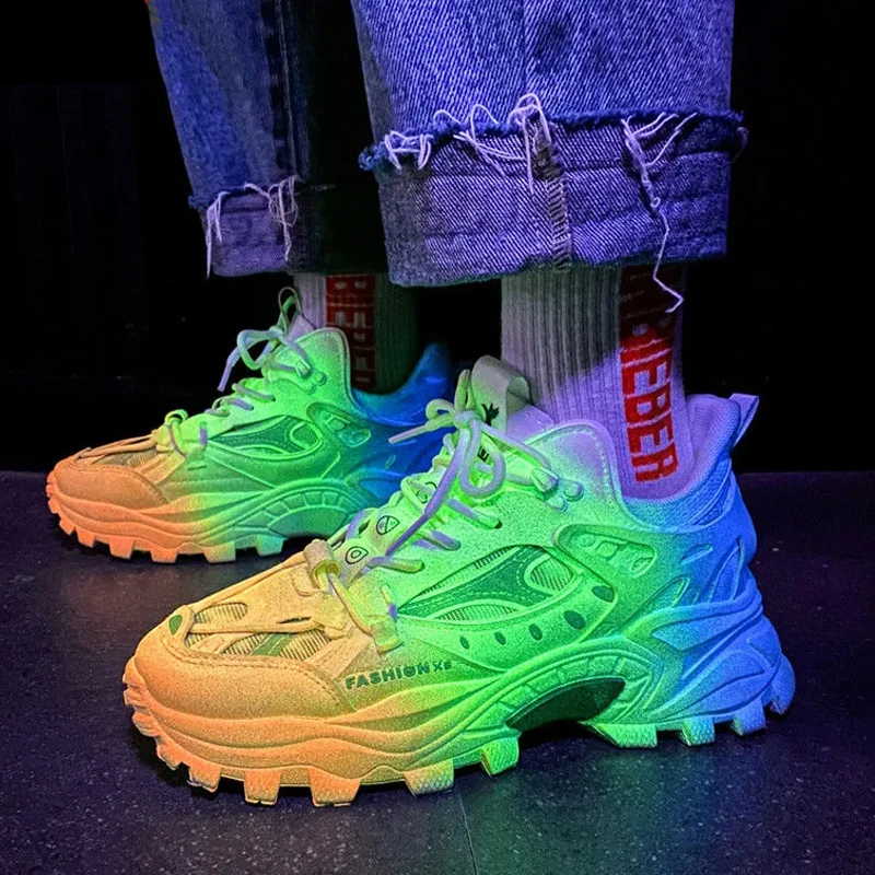 Colorful Shoes for Male Increase Height Fashion Mens Sneakers Breathable Man Running Shoes Comfortable Classic Casual Shoes Men