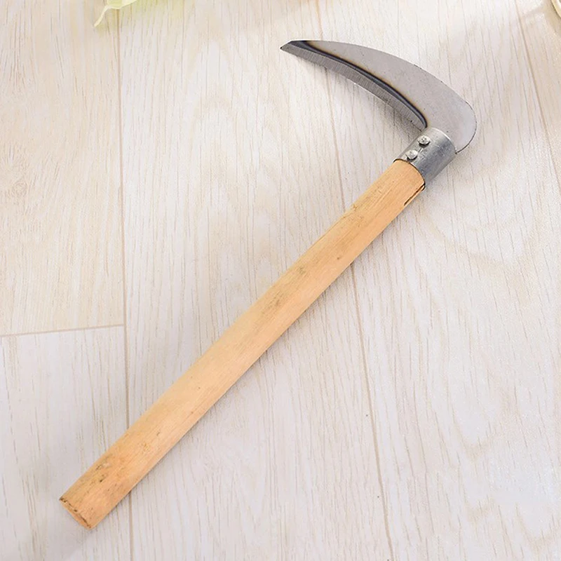 Agricultural Long Handle Sickle Cutting Wheat Lawn Mower Gardening Grass Weeding Knife Farm Scythe Sickle Garden Tools weeding tool