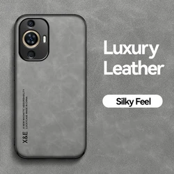 Luxury Magnetic Leather Silicone Phone Case - Premium Back Cover with Bumper Protection for Huawei Nova 11 (GRAY)