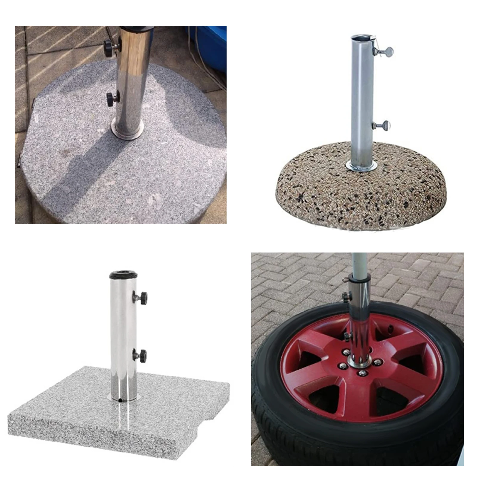 Umbrella Stand Tube Replacement Sun Shelter Marble Flag Pole Holder Deck Steel for Courtyard Summer Beach Beach Pontoons Docks