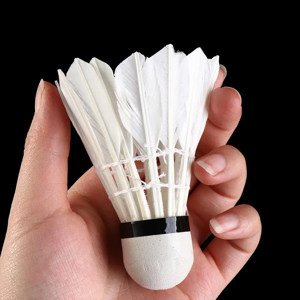 White For Outdoor Sports Game Fitness Shuttlecock Badminton Balls 12 Pcs Goose Feather_voghion.com
