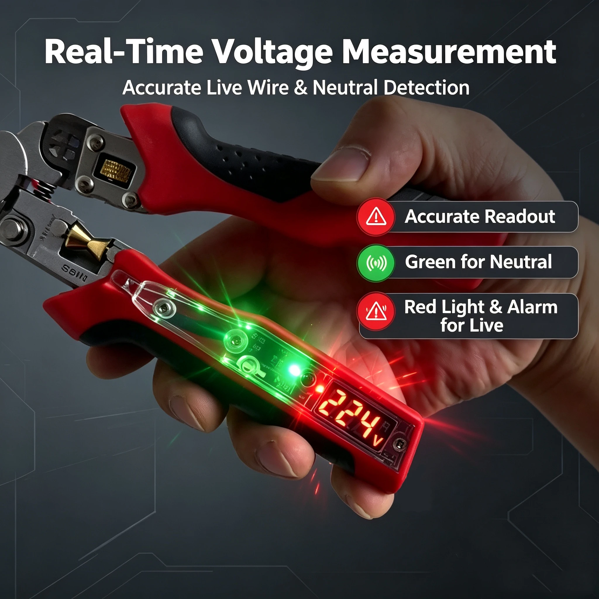 Advanced Adjustable Wire Stripper with USB Charging & Precision Voltage Detection, Premium Electrician Tool