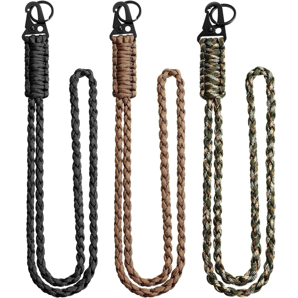 Porte-clés Lanière Paracorde Noire 18 Pouces Par Uxcell - Collier Pour Clés