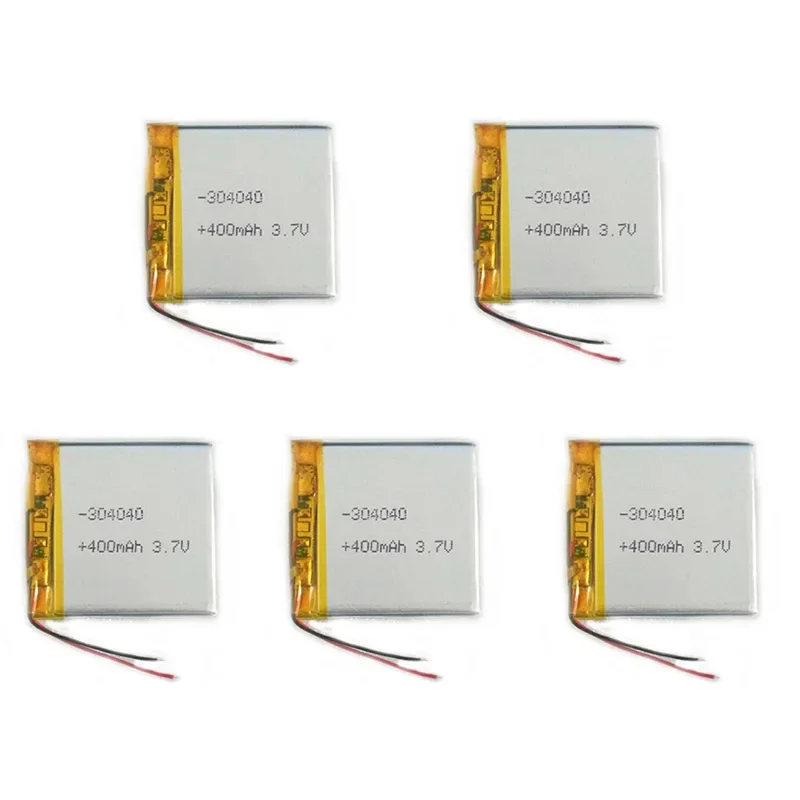 

5pcs/Lot 3.7V 400mAh 304040 034040 Lipo Polymer Lithium Rechargeable Li-ion Battery Cells For Digital Recording Pen