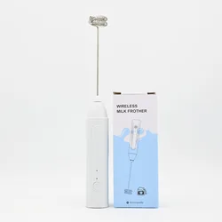 Cordless Electric Handheld Milk Frother and Beverage Mixer (D02 White)