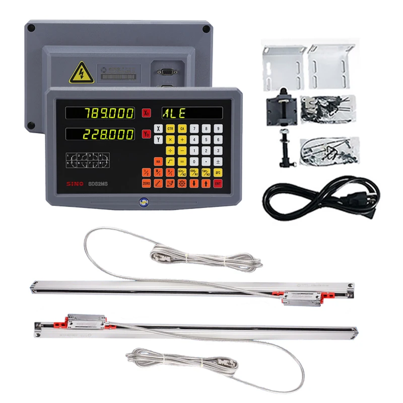 

Sino SDS2MS Lathe Milling DRO Set 2 Axis Digital Readout KA300 Linear Scale TTL 0.005mm KA-300 Optical Encoder Ruler 70mm-1020mm