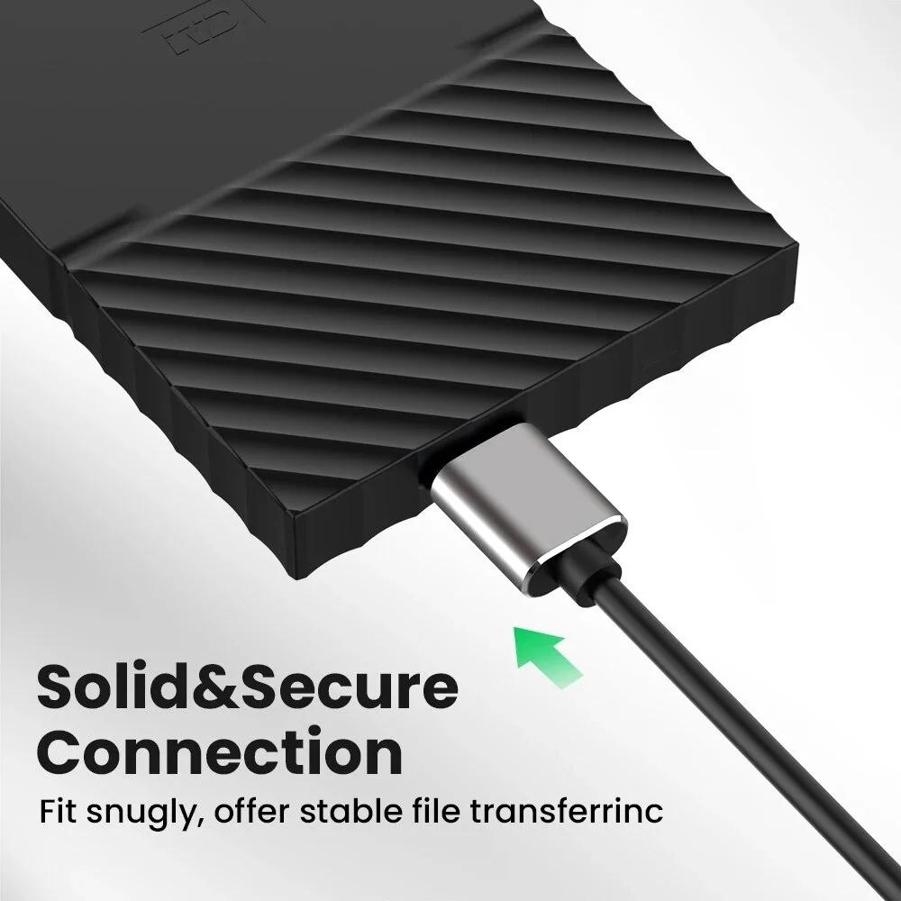 USB 3.0 타입 C - 마이크로 B 케이블 (외장 하드 드라이브 HDD 데이터 동기화 및 파일 전송용) - 도시바, 시게이트, WD, 레노버 PC, 노트북용