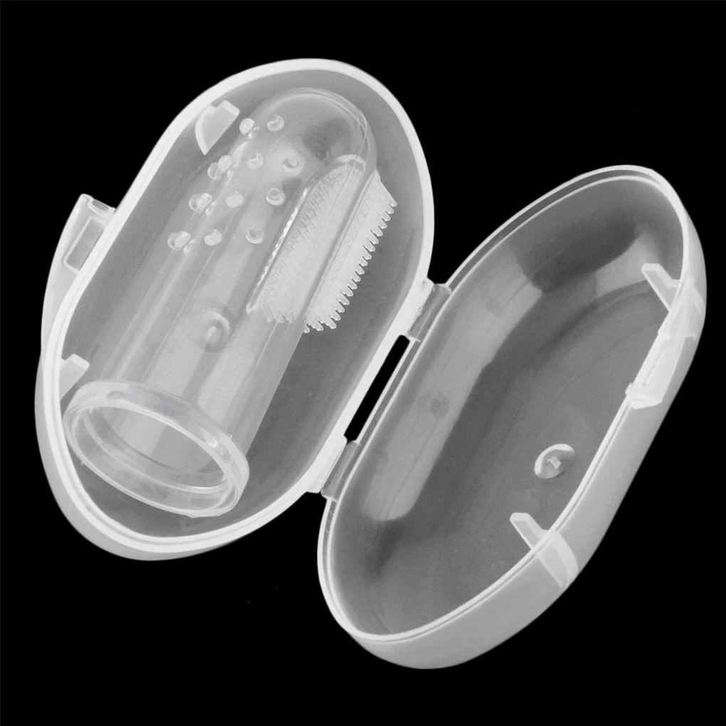 BabyInfantSoftSiliconeFingerToothbrushThumbCoverSiliconeCoated