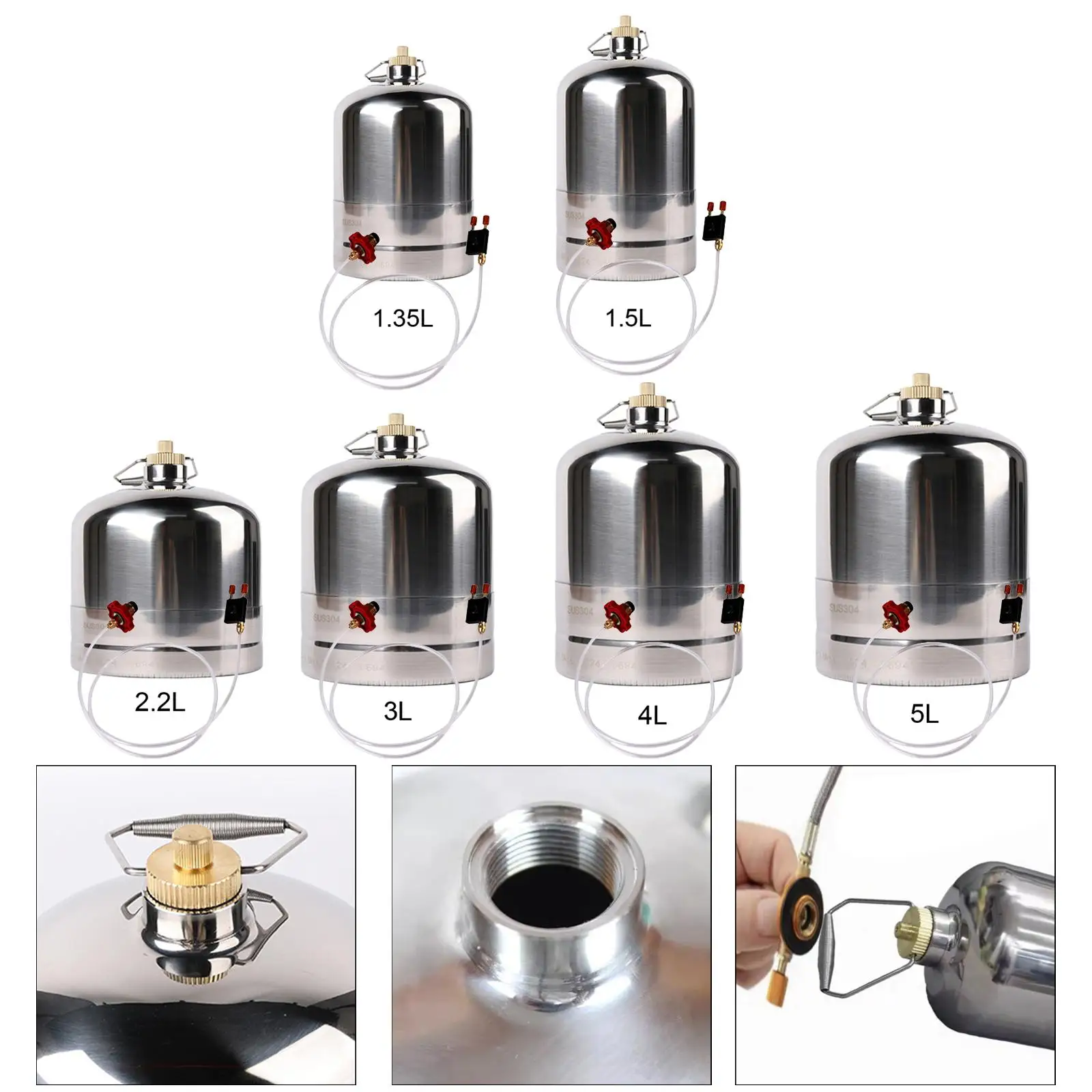 Stainless Steel Gas Bottle Inflatable Cylinder Gas Tank Fishing Fuel Boat Gas Stainless Steel Gas Bottle Inflatable Cylinder Gas Tank Fishing Fuel Boat Gas