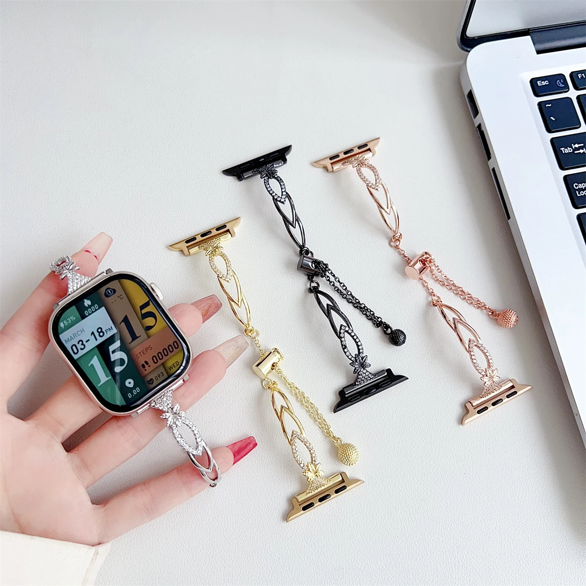 Pulseira de relógio para iwatch 42/44/45/46/49mm 38/40/41mm pulseira de relógio de metal fashion para série de relógios Ultra2 série 10/9/8/7/6/5/4/3/2/1_voghion.com