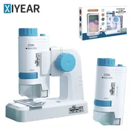 Children's Microscope 60x-200x Biological Microscope Set Portable Microscope Microbiology Exploration for Elementary Students 1