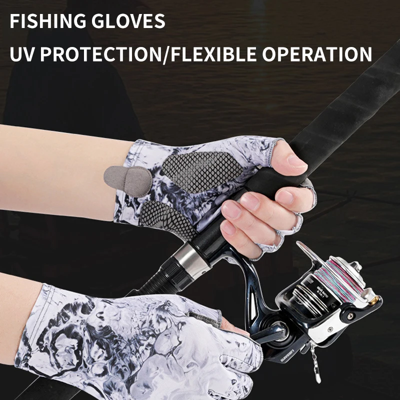 Fingerless Gloves Fishing UV Protection Sun Protection Men Women for Outdoor Fishing Kayaking Hiking Paddling