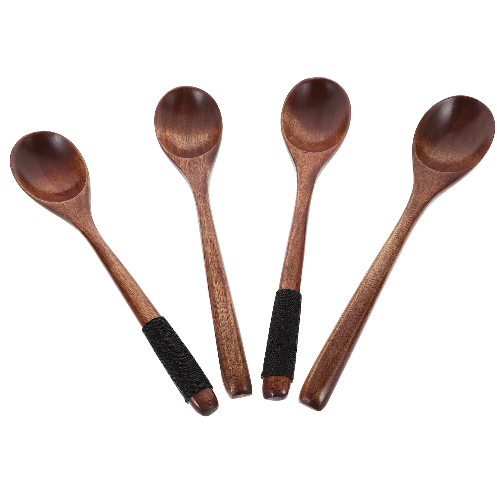 

4 Pcs Wooden Spoons Cookware for Eating Soup Japanese-style Small Dinner Mixing