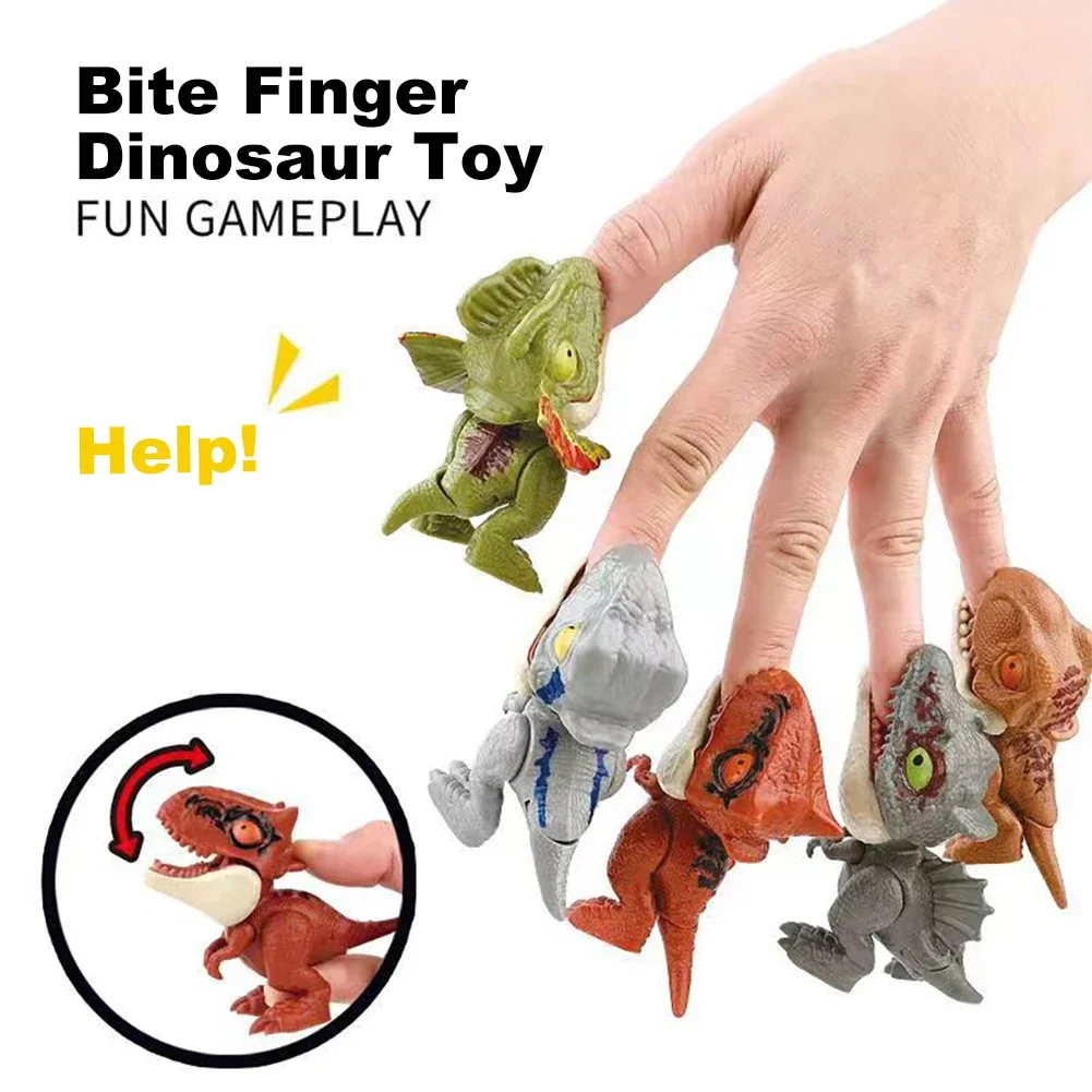 Jurassic Dinosaur Park Finger-biting Toys Snap Squad Tyrannosaurus Dino Mini Action Figure Model Fidget Toys for Children Kid 2